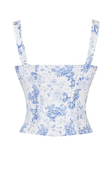 Corset Floral Mariah - Azul