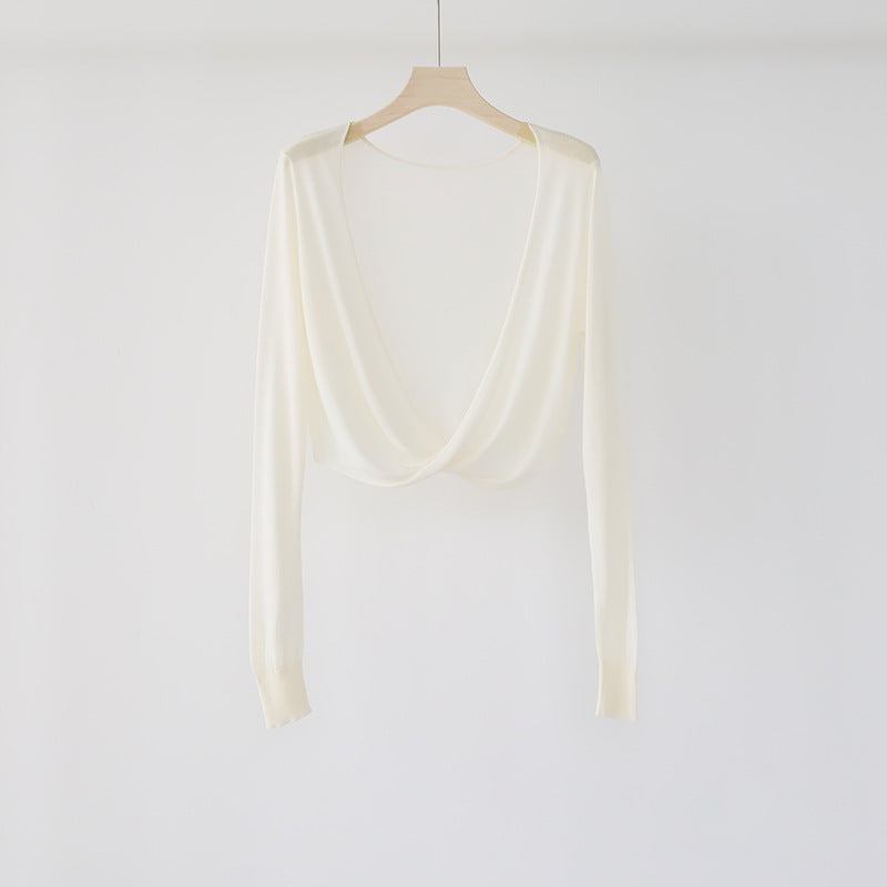 Twist Cover Up Crop Knit Top