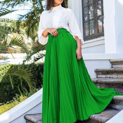 Utility Pleated Long Skirt