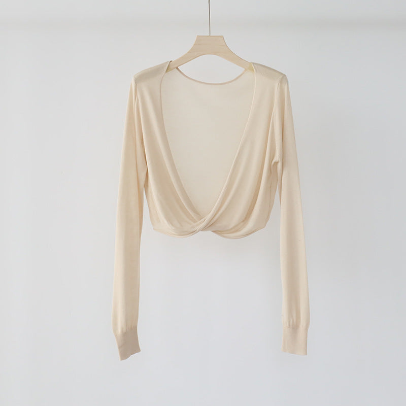 Twist Cover Up Crop Knit Top