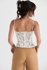 Corset Renda Samantha Branco