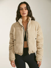 Cropped Funnel Neck Puffer Jacket