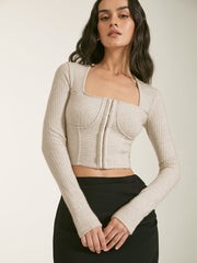 Street Essential - Square Neck Contour Corset Cardigan