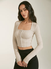 Street Essential - Square Neck Contour Corset Cardigan