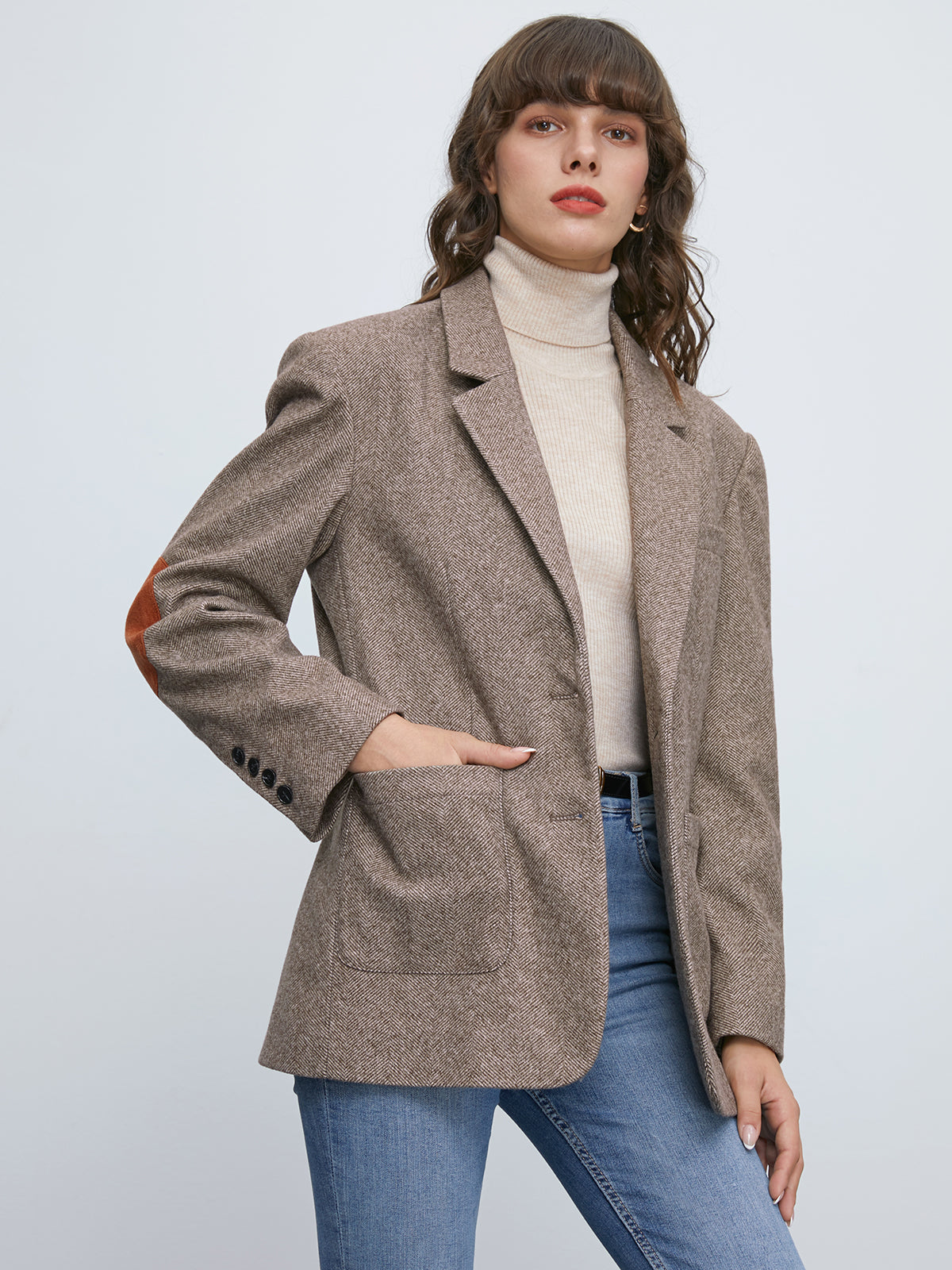 Wool Elbow Patch Blazer