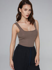 Basic Style Square Neck Tank Top