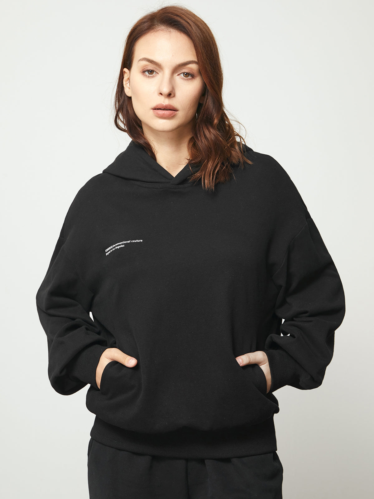 Street Essential - Oversized Text Print Hoodie Sweatshirt