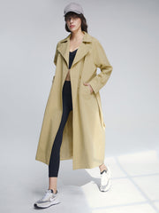 Long Double Breasted Lapel Lightweight Trench Coat