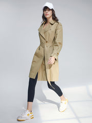 Mid Length Double Breasted Lightweight Trench Coat