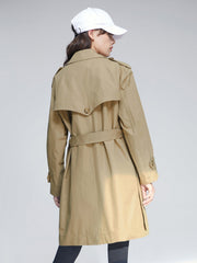 Mid Length Double Breasted Lightweight Trench Coat