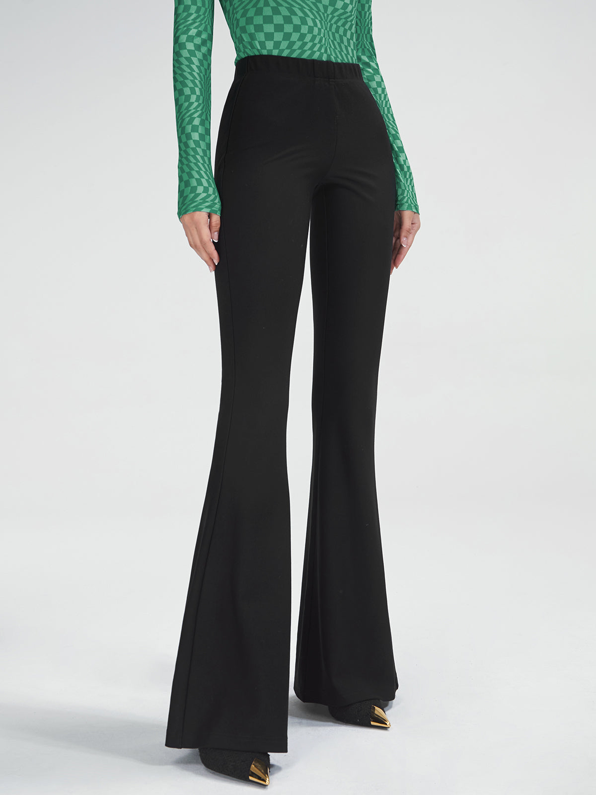 High Waisted Essential Stretch Flare Pants