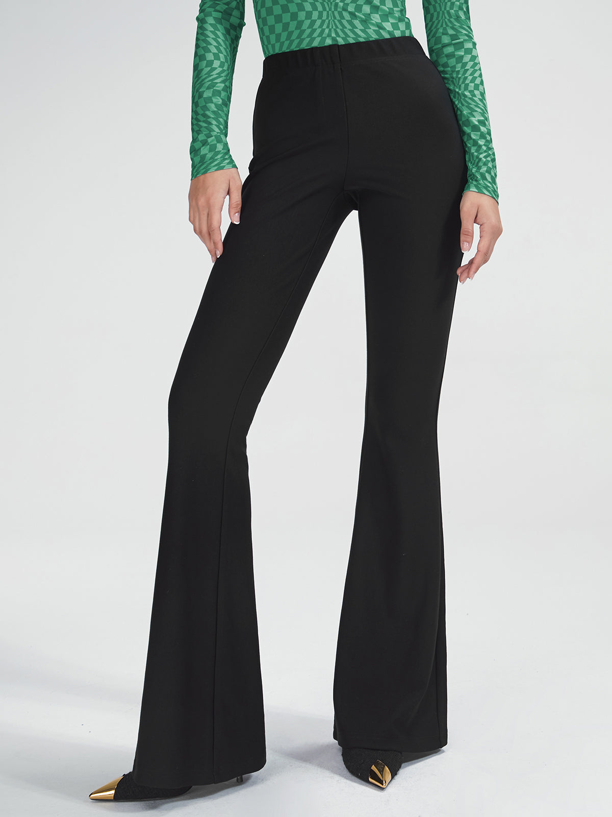 High Waisted Essential Stretch Flare Pants