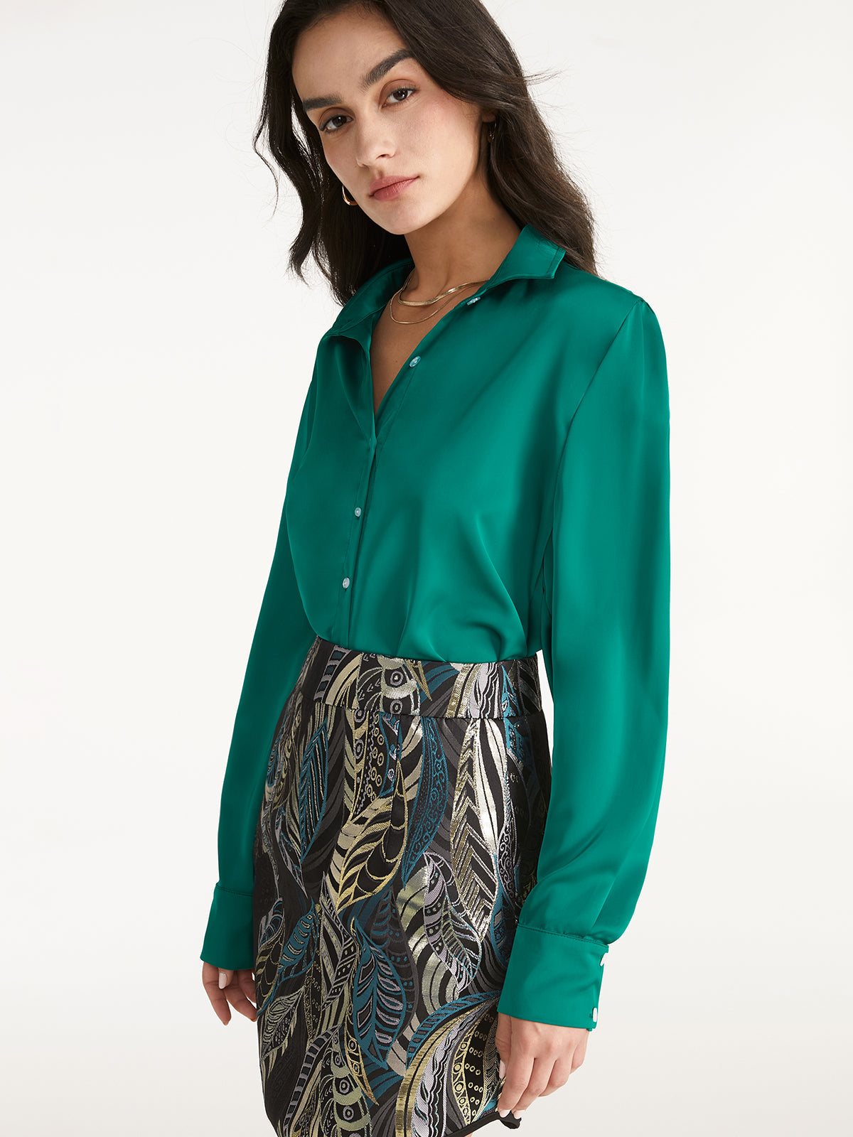 Collared Button Up Emerald Green Shirt