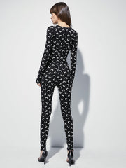 Long Sleeve Crescent Moon Unitard Bodysuit