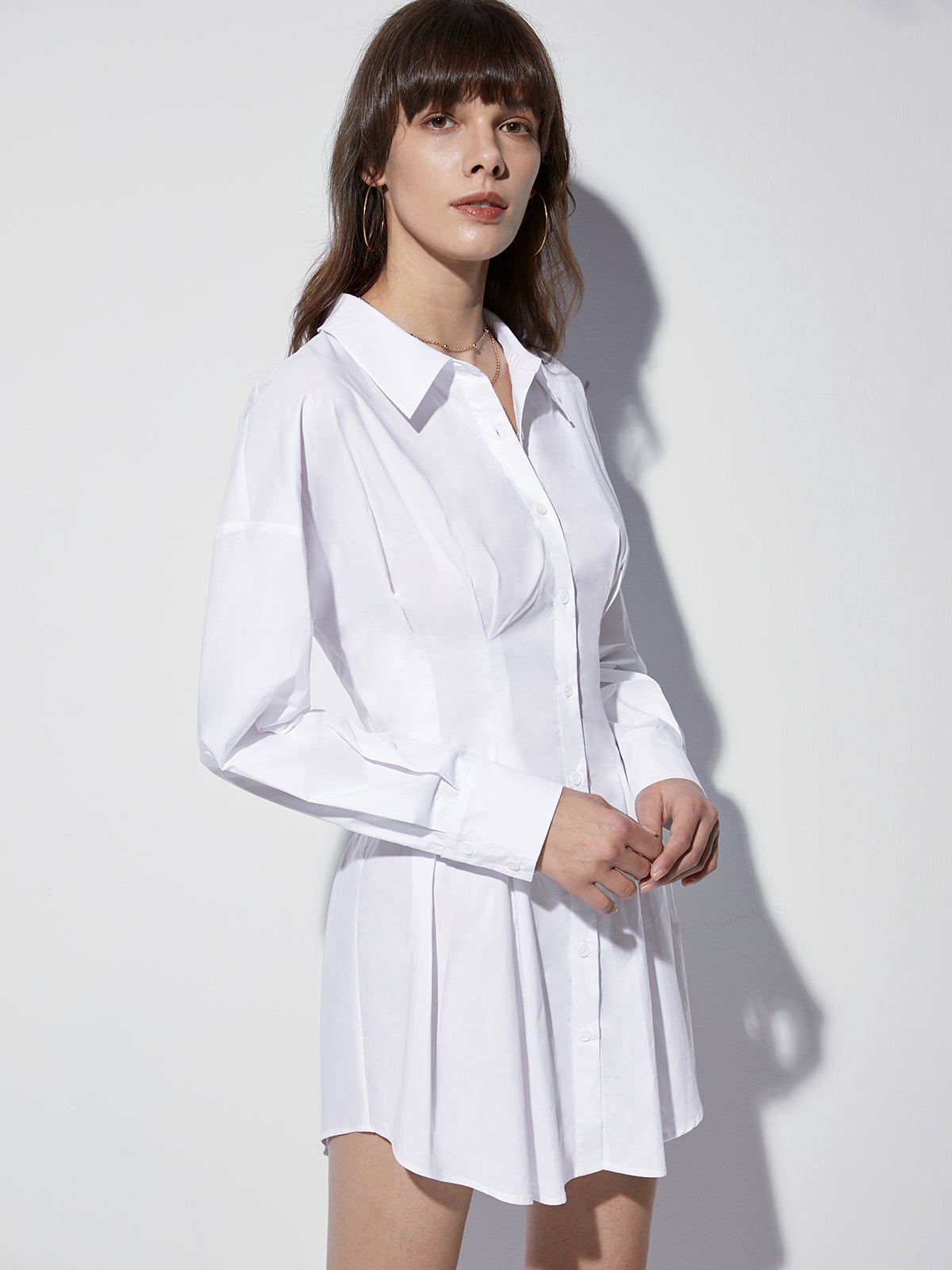 Waist Trimming Shirt Dress