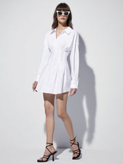 Waist Trimming Shirt Dress