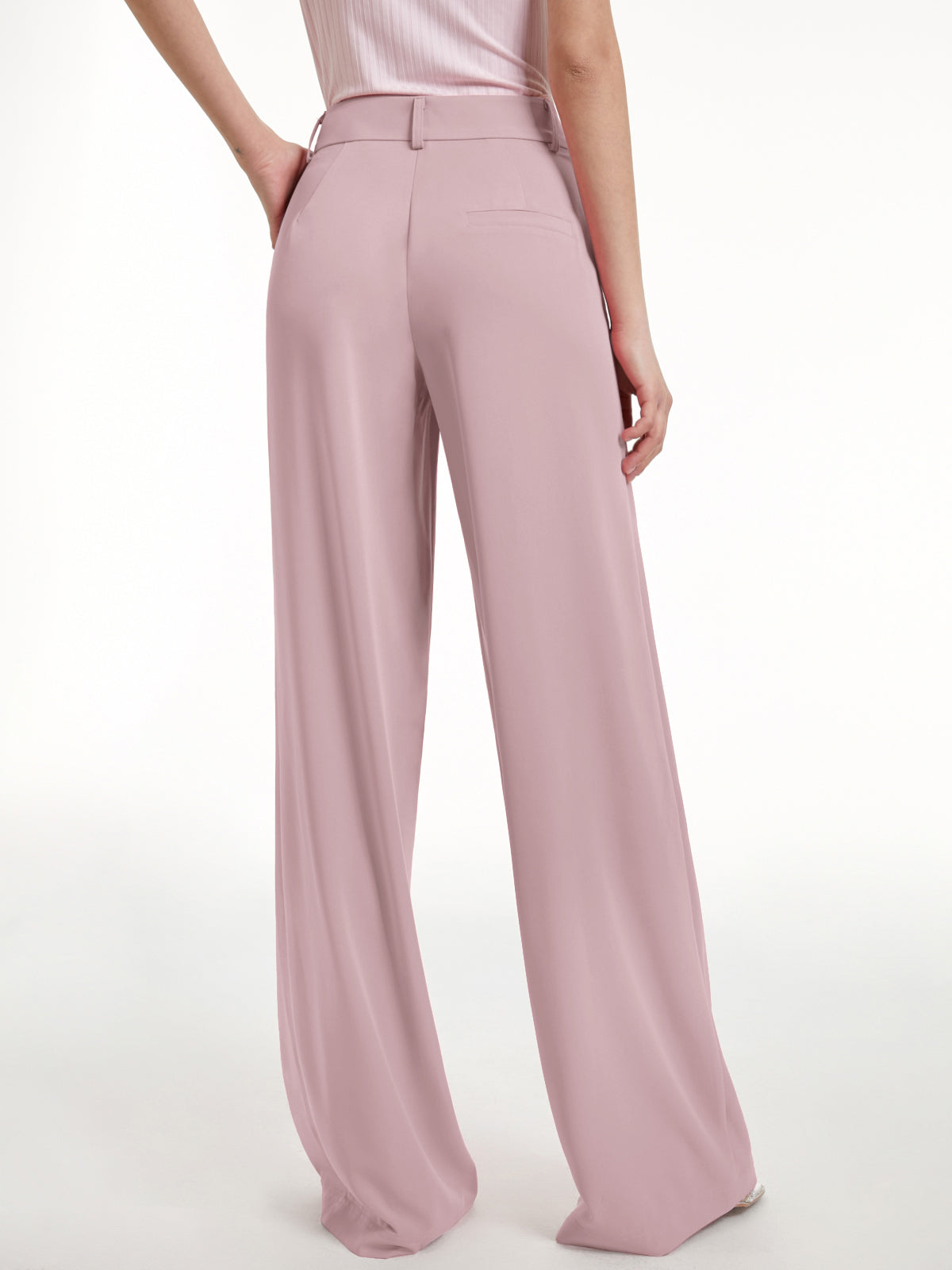 High Waisted Wide Leg Regular Fit Trousers