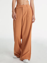 Mid Rise Solid Colored 90s Loose Fit Trousers