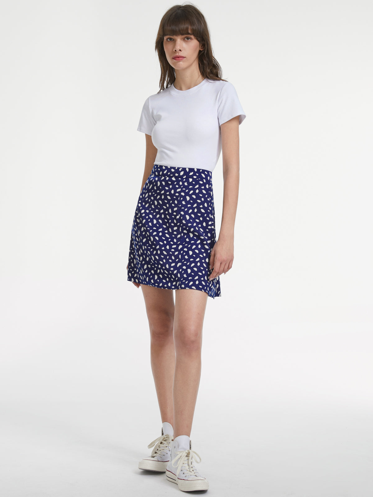 Petals Print High Waisted Mini Skirt