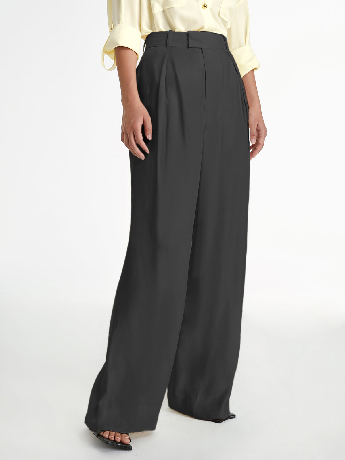 High Waisted Relaxed Fit Wide Leg Loose Trousers