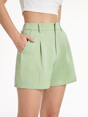 High Waisted Pastel Trouser Shorts