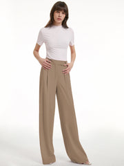 High Waisted Wide Leg Regular Fit Trousers