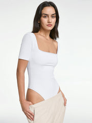 Short Sleeve Square Neck Bodysuit