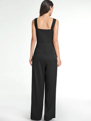 Square Neck Wide Leg Tank Jumpsuit