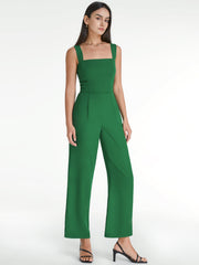 Square Neck Wide Leg Contour Tank Jumpsuit