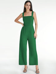 Square Neck Wide Leg Contour Tank Jumpsuit