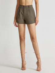 High Waisted Trouser Mini Shorts