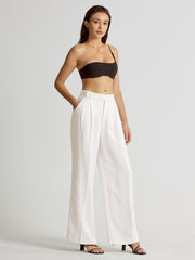 High Waisted Wide Leg Linen Pants