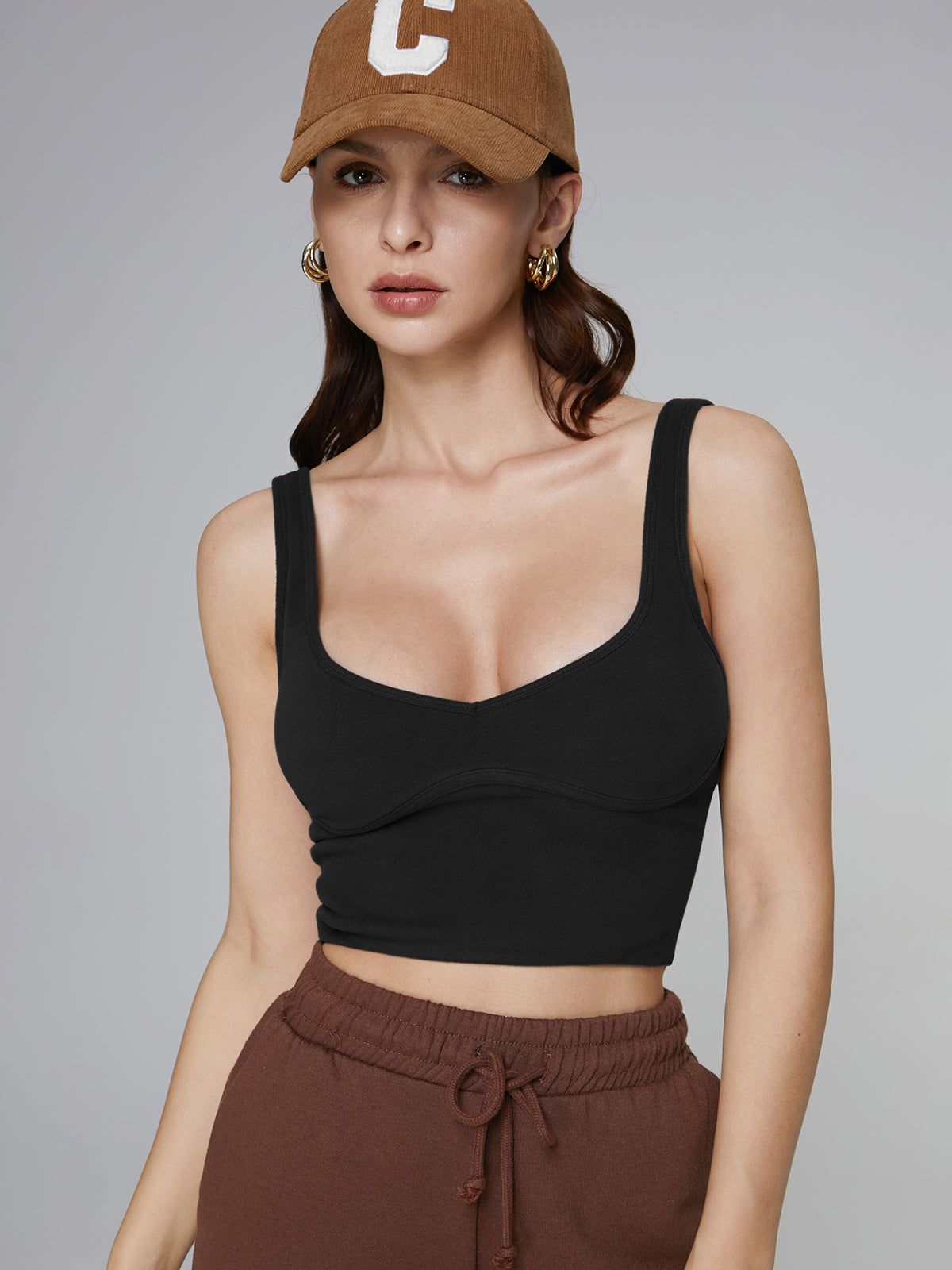 Balck Contour Crop Tank