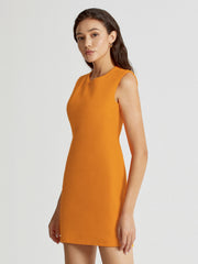 Sleeveless Solid Colored Sheath Dress