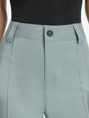 High Waisted Seam Detail Straight Leg Trousers