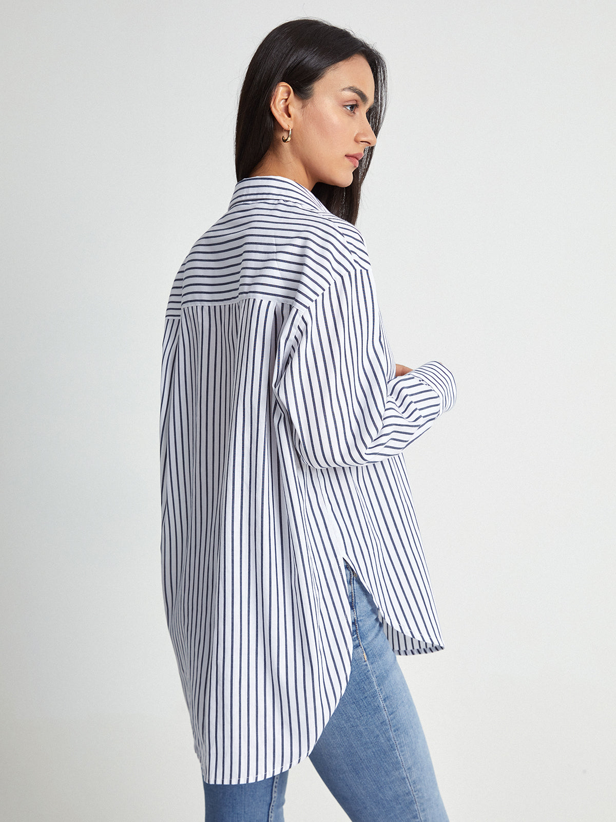 Striped Riviera Long Button Up Shirt