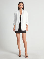 Structured Solid Colored Blazer Without Lapels