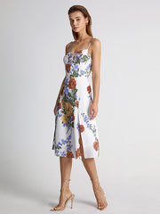 Poppy Floral Slit Strap Midi Dress