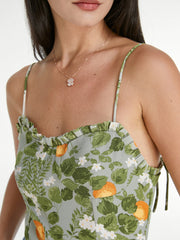 Sweetheart Ruffle Hem Valencia Orange Camisole Tank Top