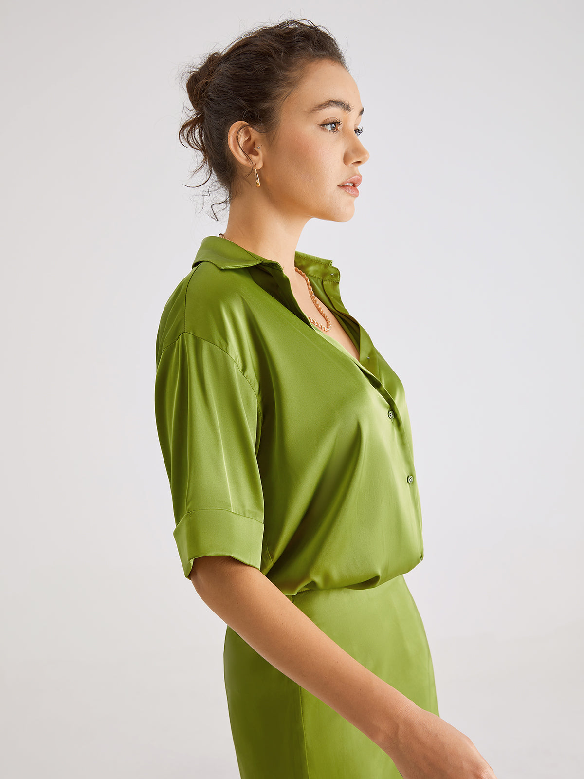 Be-Leaf In Me Satin Shirt