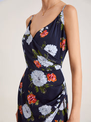 Floral Sleeveless Slit Midi Dress