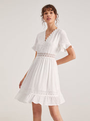 Eyelet Lace A Line Dress