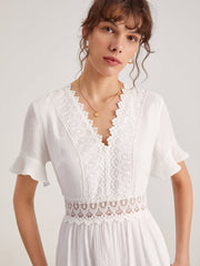 Eyelet Lace A Line Dress