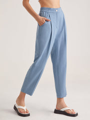 Everyday High Waisted Cropped Tapered Trousers