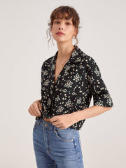 Daisy Button Up Short Sleeve Shirt