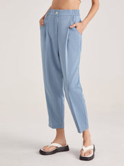 Everyday High Waisted Cropped Tapered Trousers