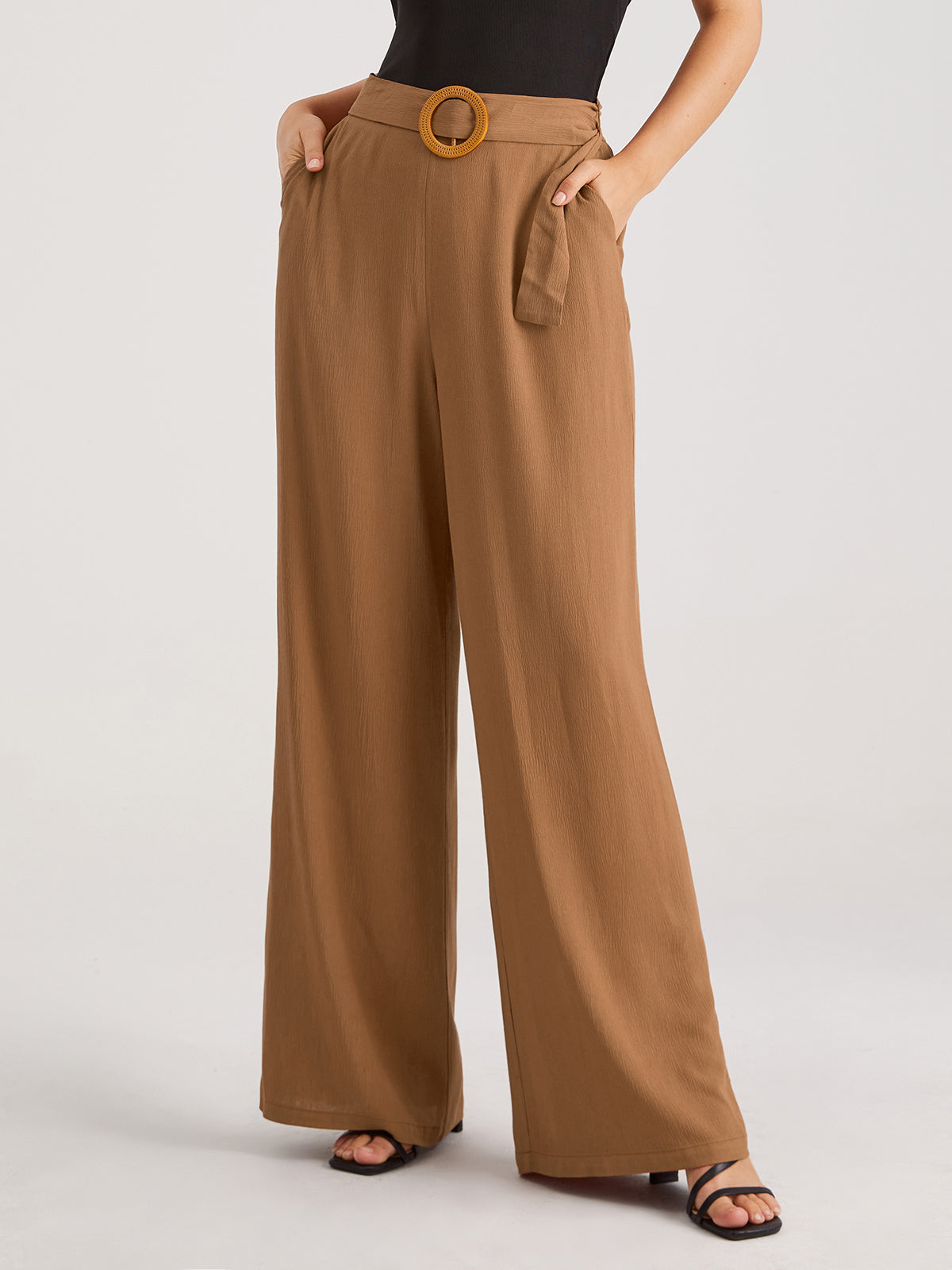 Belted High Waisted Trousers