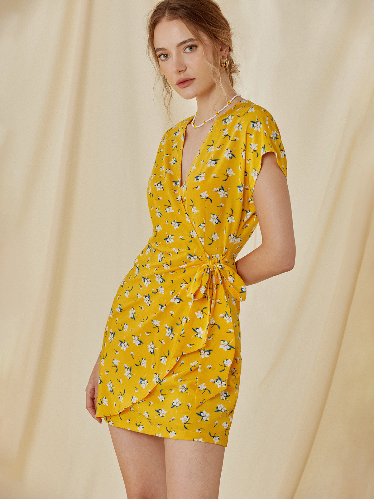 Golden Time Wrap Dress