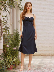 Midnight Decision Satin Dress