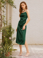 Hooked on You Emerald Green Satin Dress